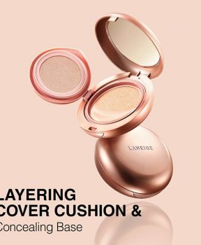 Phấn Nước Laneige Trang Điểm Và Che Khuyết Điểm LANEIGE Layering Cover Cushion SPF 34 PA++ No.21 14g + 2.5g Layering Cover Cushion & Concealing Base