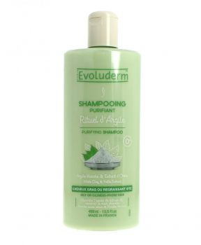 Dầu Gội Evoluderm Làm Sạch Sâu Dành Cho Tóc Nhờn Chiết Xuất Bùn Trắng 400ml White Clay & Nettle Extract Purifying Shampoo For Oily/Oiliness-Prone Hair