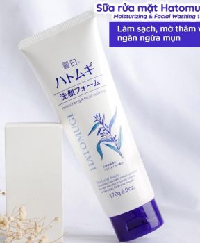 Sữa Rửa Mặt Hatomugi Chiết Xuất Ý Dĩ Làm Sáng Da 170g Moisturizing & Facial Washing The Facial Foam