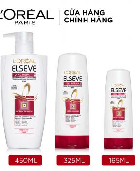 Dầu Xả L'Oréal Paris Hỗ Trợ Phục Hồi Tóc Hư Tổn 325ml Elseve Total Repair 5 Repairing Conditioner