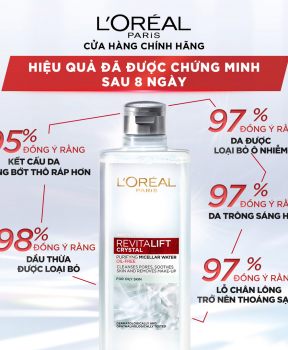Nước Tẩy Trang L'Oréal Paris Dành Cho Da Dầu 400ml Revitalift Crystal Purifying Micellar Water