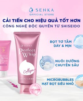 Sữa Rửa Mặt Senka Tạo Bọt Bổ Sung Collagen 120g Perfect Whip Collagen In