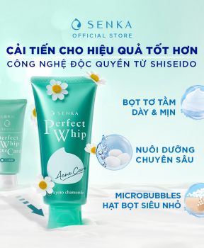 Sữa Rửa Mặt Senka Dành Cho Da Mụn 100g Perfect Whip Acne Care