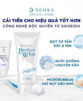 Sữa Rửa Mặt Senka Đất Sét Trắng Làm Đều Màu Da 120g Perfect White Clay
