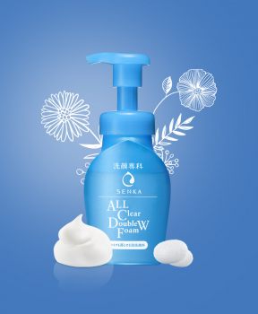 Bọt Rửa Mặt Tẩy Trang Senka Dưỡng Da Sáng Mịn 150ml All Clear Double W Foam