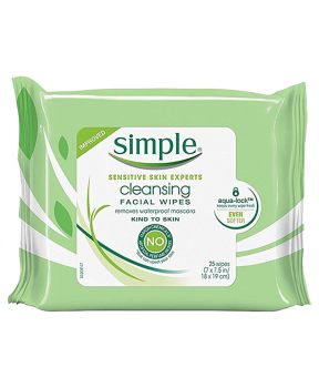 Khăn Tẩy Trang Simple Dành Cho Da Nhạy Cảm 25 Miếng Kind To Skin Cleansing Facial Wipes