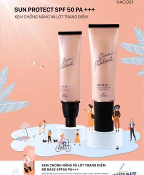 Kem Chống Nắng Và Lót Trang Điểm VACOSI SPF50 PA+++ Natural Studio BB Base Sun Protect