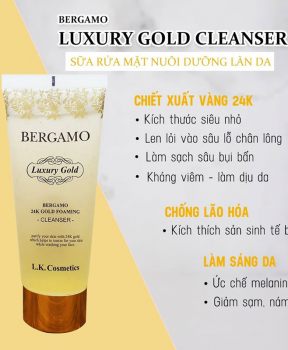 Sữa Rửa Mặt Bergamo Tinh Chất Vàng Ngăn Ngừa Lão Hóa 150ml