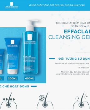 Gel Rửa Mặt La Roche-Posay Dành Cho Da Dầu, Nhạy Cảm 200ml