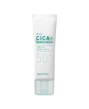 Kem chống nắng nâng tông làm dịu da mẩn đỏ innisfree Mild Cica Suncreen Tone Up SPF 50+ PA++++ 50mL