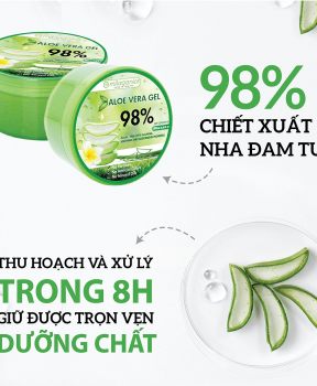 Gel Nha Đam Milaganics tươi mát làn da 98% Aloe Vera Gel 300ml