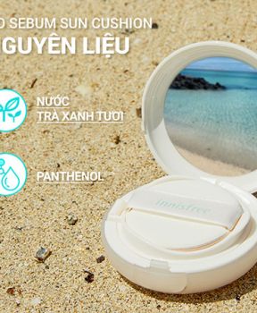 Phấn nước trang điểm kiềm dầu và chống nắng innisfree No Sebum Sun Cushion SPF 50+ PA+++ 14 g