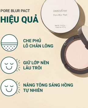 Phấn phủ dạng nén làm mờ lỗ chân lông innisfree Pore Blur Pact 12.5 g