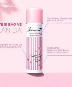 Xịt Chống Nắng Naris Parasola UV SPF50+ PA++++ 50g Parasola Fragrance UV Cut Spray