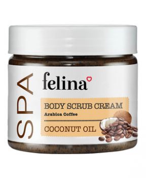 Kem Tắm Tẩy Tế Bào Chết Felina Cà Phê Và Tinh Dầu Dừa 400g Body Scrub Cream 