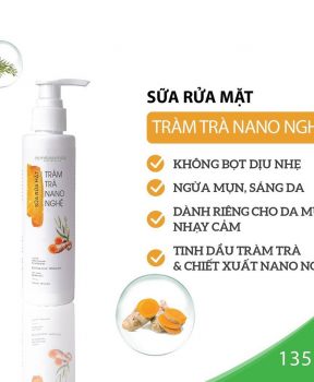 Sữa Rửa Mặt Milaganics Tràm Trà Nano Nghệ Ngừa Mụn 135ml