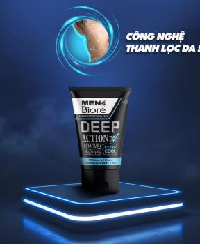 Sữa Rửa Mặt Bioré Cho Nam Hạt Tác Động Kép Mát Lạnh Double Scrub Facial Foam - Deep Action 100g