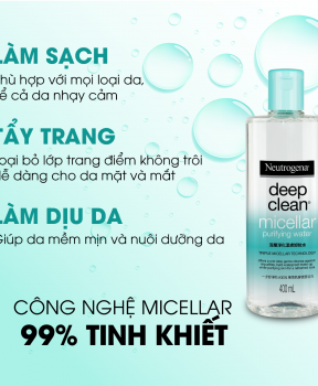 Nước Tẩy Trang Neutrogena Thanh Lọc Và Làm Sạch Sâu 400ml Deep Clean Purifying Water Micellar