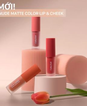 Son kem và má hồng Cathy Doll Lip & Cheek Nude Matte Tint 3.5g