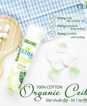 Bông Tẩy Trang Hữu Cơ Ceiba 80 Miếng Organic Tree