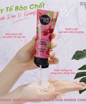 Tẩy Tế Bào Chết Da Mặt Organic Shop Gừng & Cherry 75ml