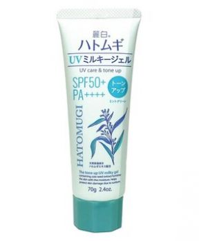 Kem Chống Nắng Hatomugi Nâng Tông & Dưỡng Ẩm Da 70g (Xanh Bạc Hà) The Tone Up UV Milky Gel UV Care & Tone Up SPF50+ PA++++ (Mint Green)