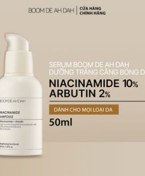 Tinh Chất Boom De Ah Dah Dưỡng Sáng, Ngăn Ngừa Lão Hóa 50ml Niacinamide Ampoule (Niacinamide + Arbutin) 