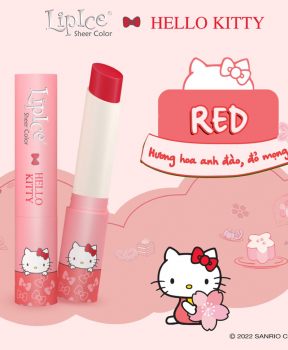 Son Dưỡng LipIce Hello Kitty Sheer Color Red (Đỏ Mọng) - Hương Hoa Anh Đào 2.4g