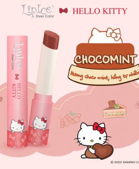Son Dưỡng LipIce Hello Kitty Sheer Color Choco Mint (Hồng Ửng Đỏ) – Hương Sô-Cô-La Bạc Hà 2.4g