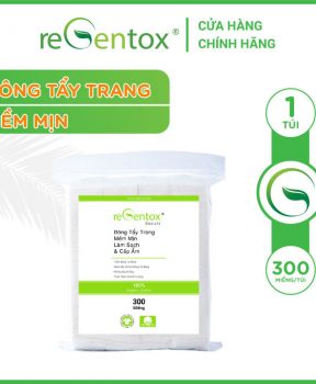 Bông Tẩy Trang Vuông Regentox Cotton Sợi Bông Tự Nhiên An Toàn Sạch Tối Ưu Cho Da 150 Miếng/Túi