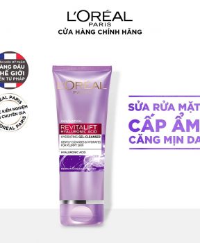 Sữa Rửa Mặt L'Oreal Paris Cấp Ẩm Và Căng Mịn Da 100ml Revitalift Hyaluronic Acid Hydrating Gel-Cleanser