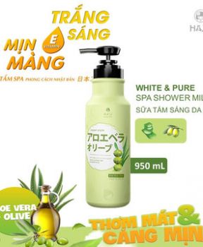 Sữa Tắm Hasi Kokeshi Nha Đam & Olive Ẩm Mịn Da 950ml Shower Milk Aloe Vera & Olive Oil