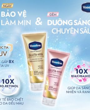 Vaseline Sữa dưỡng thể Healthy Bright Gluta-Hya Serum Burst Lotion Dewy Radiance 330ml