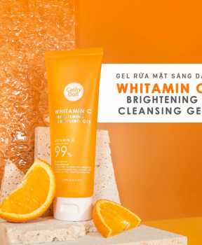Cathy Doll Gel rửa mặt dưỡng trắng da mờ thâm Whitamin C Brightening Cleansing Gel 120ml