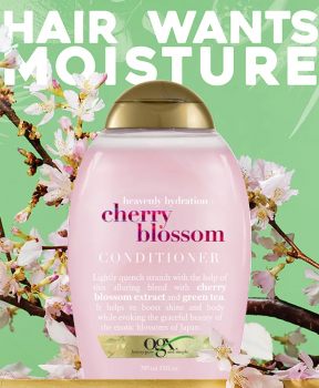 Dầu Xả OGX Heavenly Hydration + Cherry Blossom Conditioner Cấp Ẩm Cho Tóc