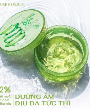 Gel Dưỡng Ẩm Nature Republic Chiết Xuất Lô Hội 300ml Soothing & Moisture Aloe Vera 92% Soothing Gel