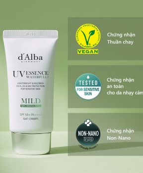 Kem Chống Nắng d'Alba Vật Lý Dịu Nhẹ Cho Da Nhạy Cảm Waterfull Mild Suncream SPF50+ PA++++