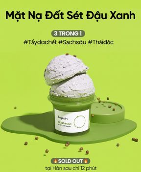 Mặt Nạ Beplain Đất Sét Từ Đậu Xanh Hỗ Trợ Sạch Sâu Mung Bean Pore Clay Mask