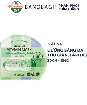 Mặt Nạ Banobagi Dưỡng Sáng, Thư Giãn Da (Xanh Lá) 30g Stem Cell Vitamin Mask Whitening & Relaxing Revital