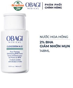 Nước Hoa Hồng Obagi 2% BHA Giảm Nhờn Mụn 148ml Clenziderm MD Pore Therapy Exfoliating BHA Toner