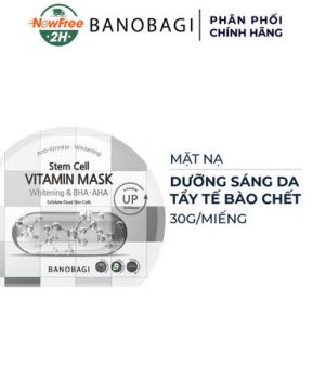 Mặt Nạ Banobagi Làm Sáng Da, Tẩy Tế Bào Chết (Xám) 30g Stem Cell Vitamin Mask Whitening & BHA-AHA