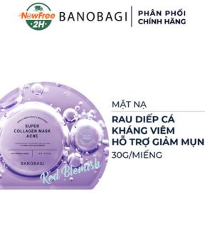 Mặt Nạ Banobagi Hỗ Trợ Giảm Mụn (Tím Đậm) 30g Super Collagen Mask Acne Red Blemish