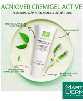 Kem Dưỡng MartiDerm Giảm Nhờn, Mụn & Se Lỗ Chân Lông 40ml Acniover Active Cremigel
