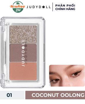 Bảng Phấn Mắt Judydoll 3 Màu - 01 Coconut Oolong 2.5g Eyeshadow Palette