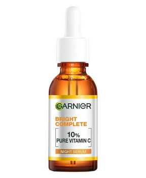 Serum Garnier Tăng Cường Sáng Da Mờ Thâm Ban Đêm 30ml Bright Compleye 10% Pure Vitamin C Night Serum 